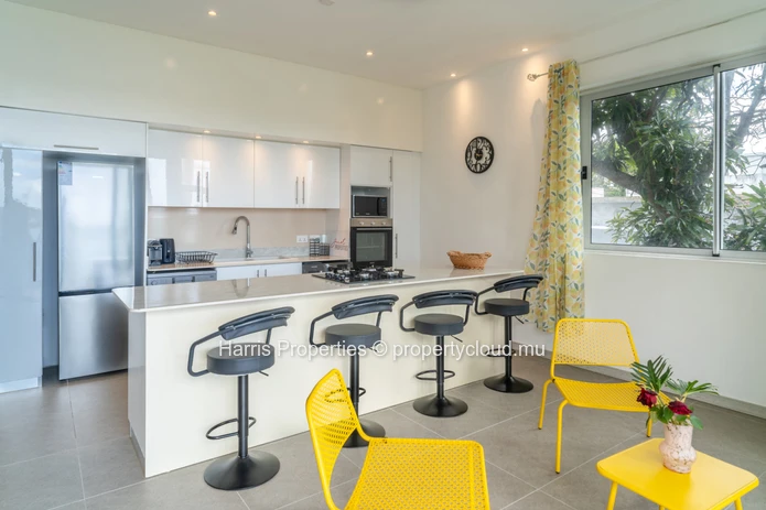 Stunning beachfront apartment located within a secure complex in Trou d’Eau Douce available for rent