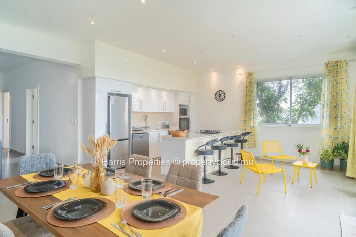 Stunning beachfront apartment located within a secure complex in Trou d’Eau Douce available for rent