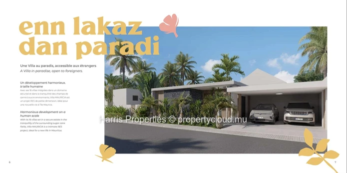 For Sale – New development of 8 prestigious villas in phase 1 in Mont Mascal / Cap Malheureux