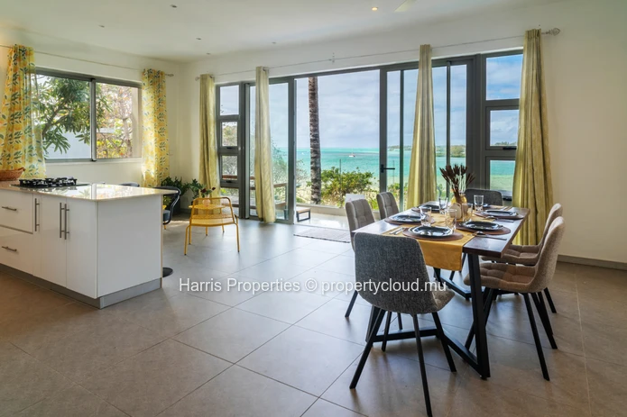 Stunning beachfront apartment located within a secure complex in Trou d’Eau Douce available for rent
