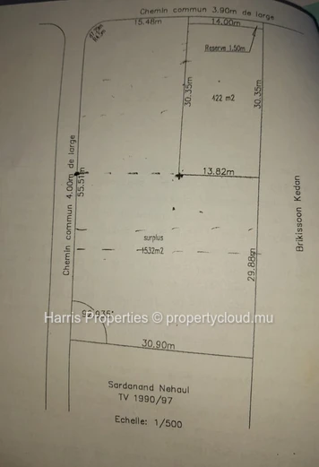Terrain résidentiel de 10 perches à vendre à Petit Raffray